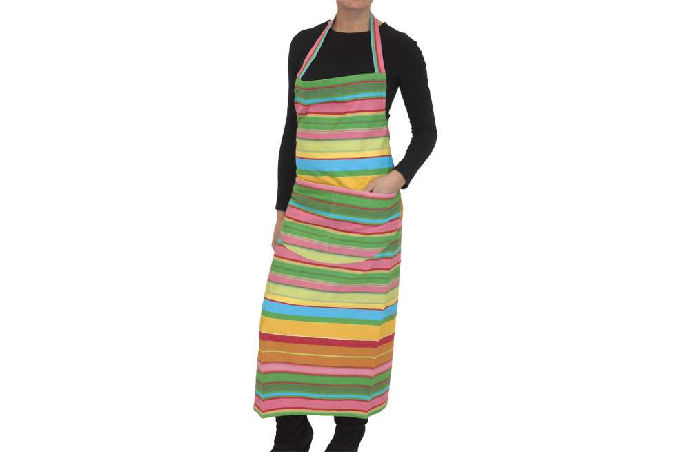 Pink, Green, Turquoise Striped Apron from The Stripes Company