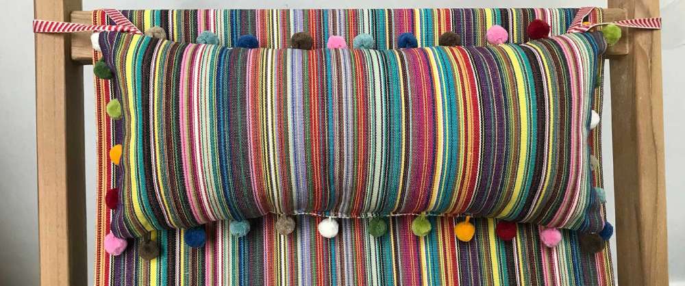 Deckchair Headrest Cushions | Tie on Pompom Headrest Pillow