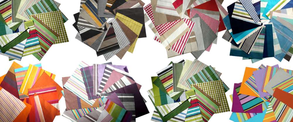 Striped Cotton Fabric Squares | Patchwork Fabric Squares | Quilting Fabric Squares 