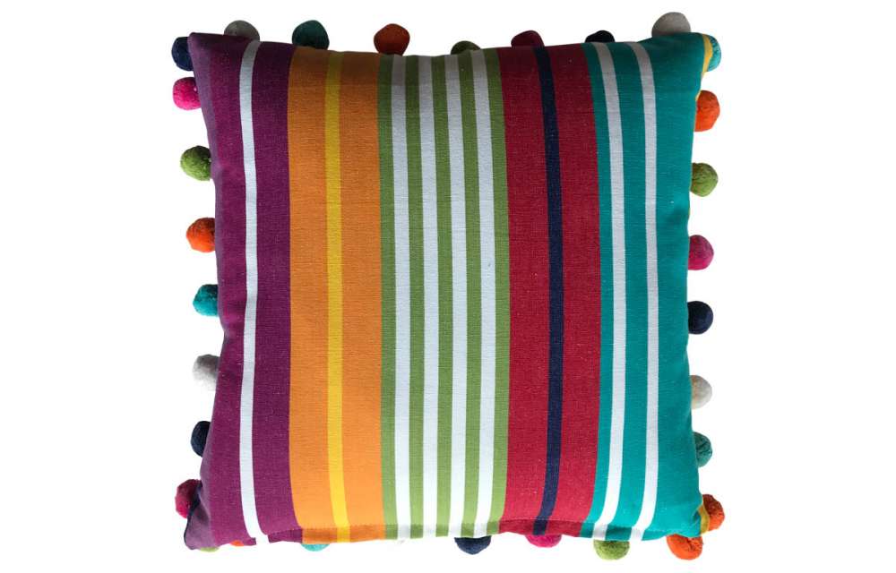Striped Pom Pom Cushions