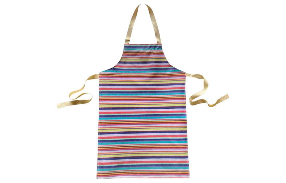 Lavender Striped PVC Kids Aprons | Oilcloth Aprons for Children Lavender  Turquoise  Red  Stripes