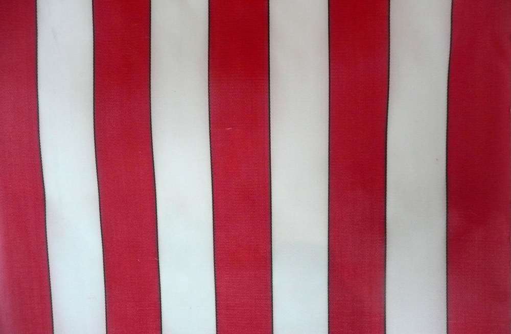 Red and White Waterproof Deckchair Fabric
