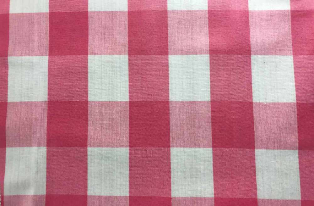 Pink Gingham Oilcloth Fabrics Large Check 
