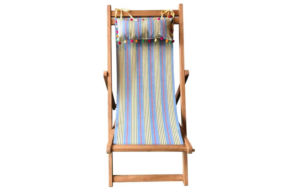 deck chair blue yellow stripe