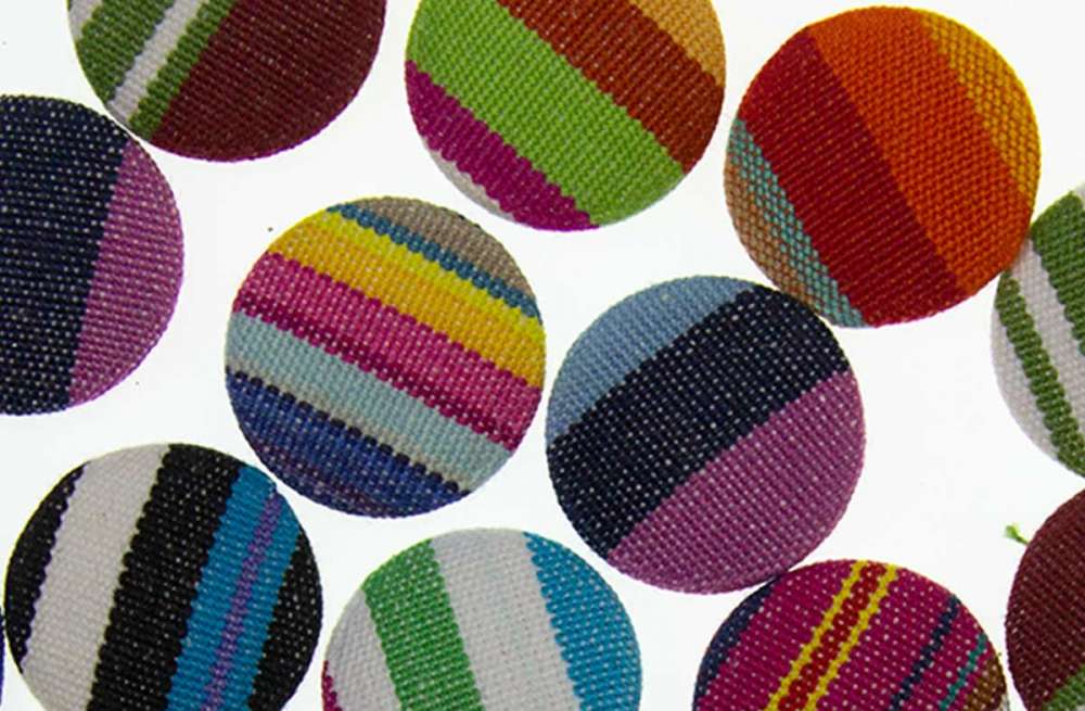 striped covered buttons