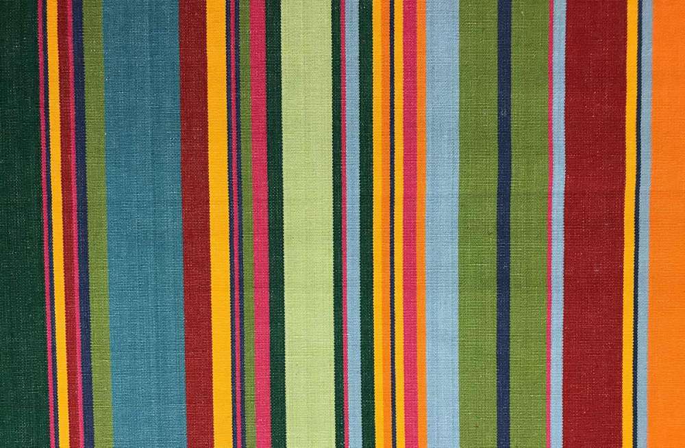 Green and Red Striped Fabrics
