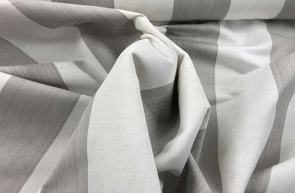 Pale Grey and White Striped Fabric -  Archery Stripe