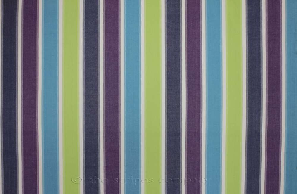 Striped Oilcloth Fabrics | Lime, Turquoise, Navy Stripe Wipe Clean Oilcloth Coated Fabrics 