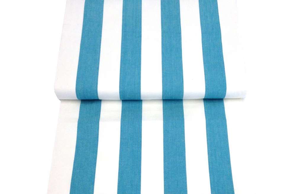 Turquoise and White Stripe Replacement Deck Chair Sling