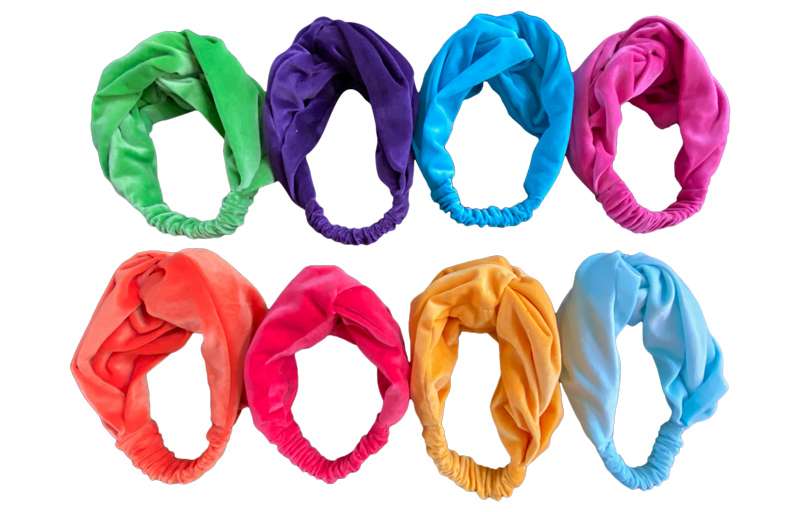 colourful velvet turban style head bands